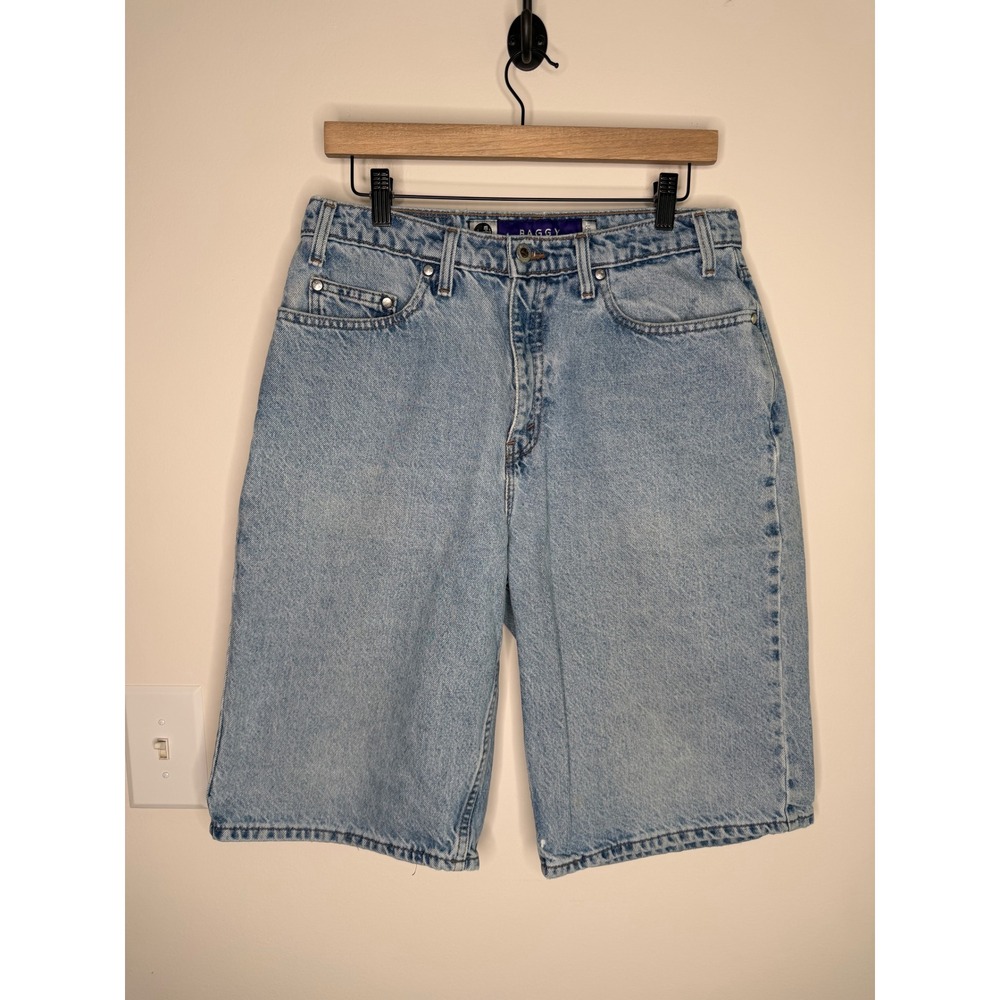 Vintage 90s Levis SilverTab Baggy Denim Shorts Light Wash Made In USA Mens 32